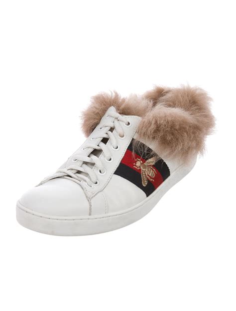 gucci sneakers cat|Gucci fur sneakers women's.